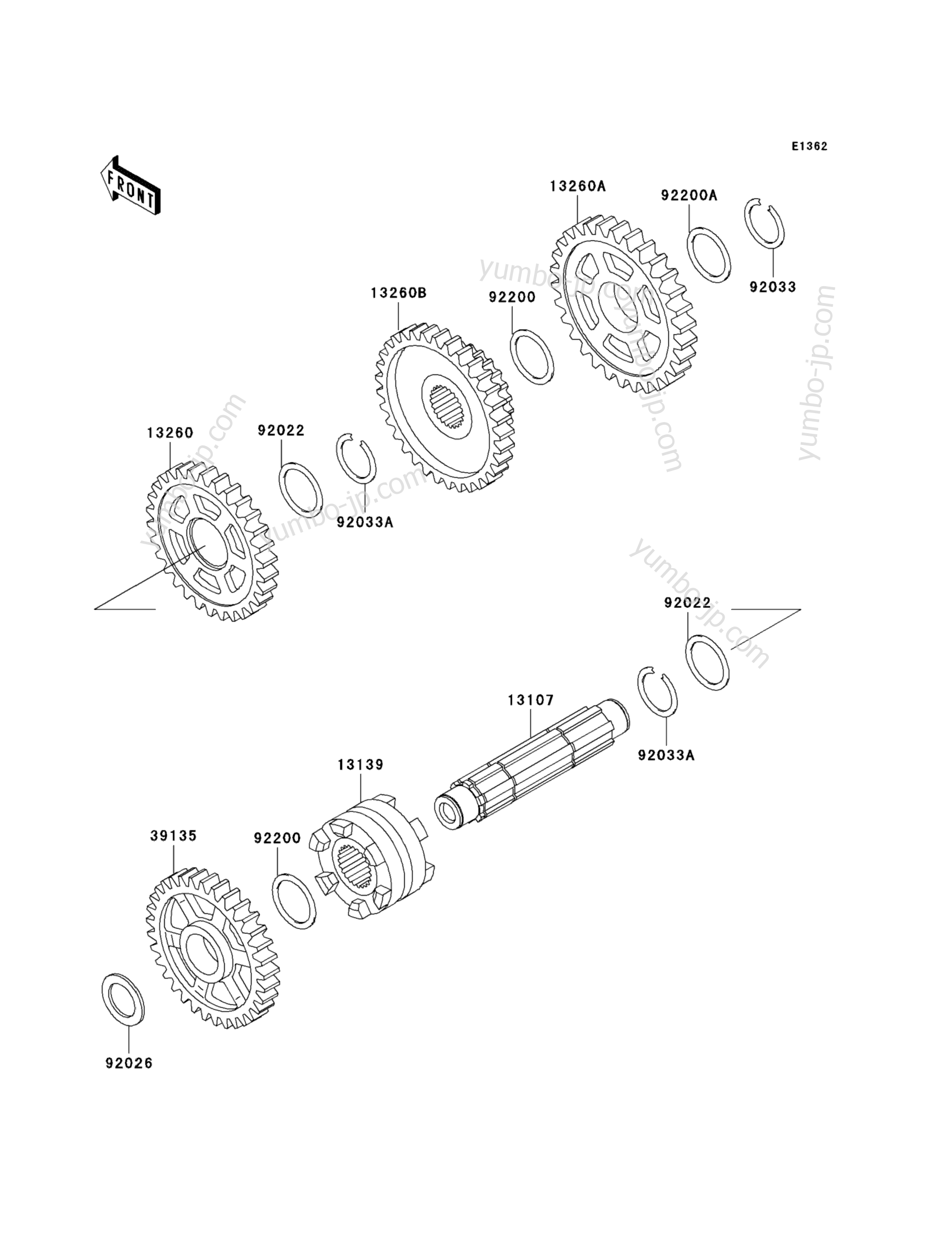 Gear Change Drum/Shift Fork(s) for ATVs KAWASAKI PRAIRIE 300 4X4 (KVF300-A4) 2002 year