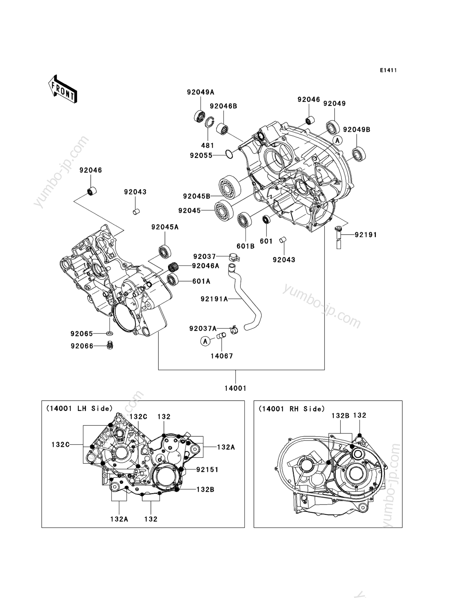 CRANKCASE for ATVs KAWASAKI PRAIRIE 650 (KVF650-B1) 2002 year