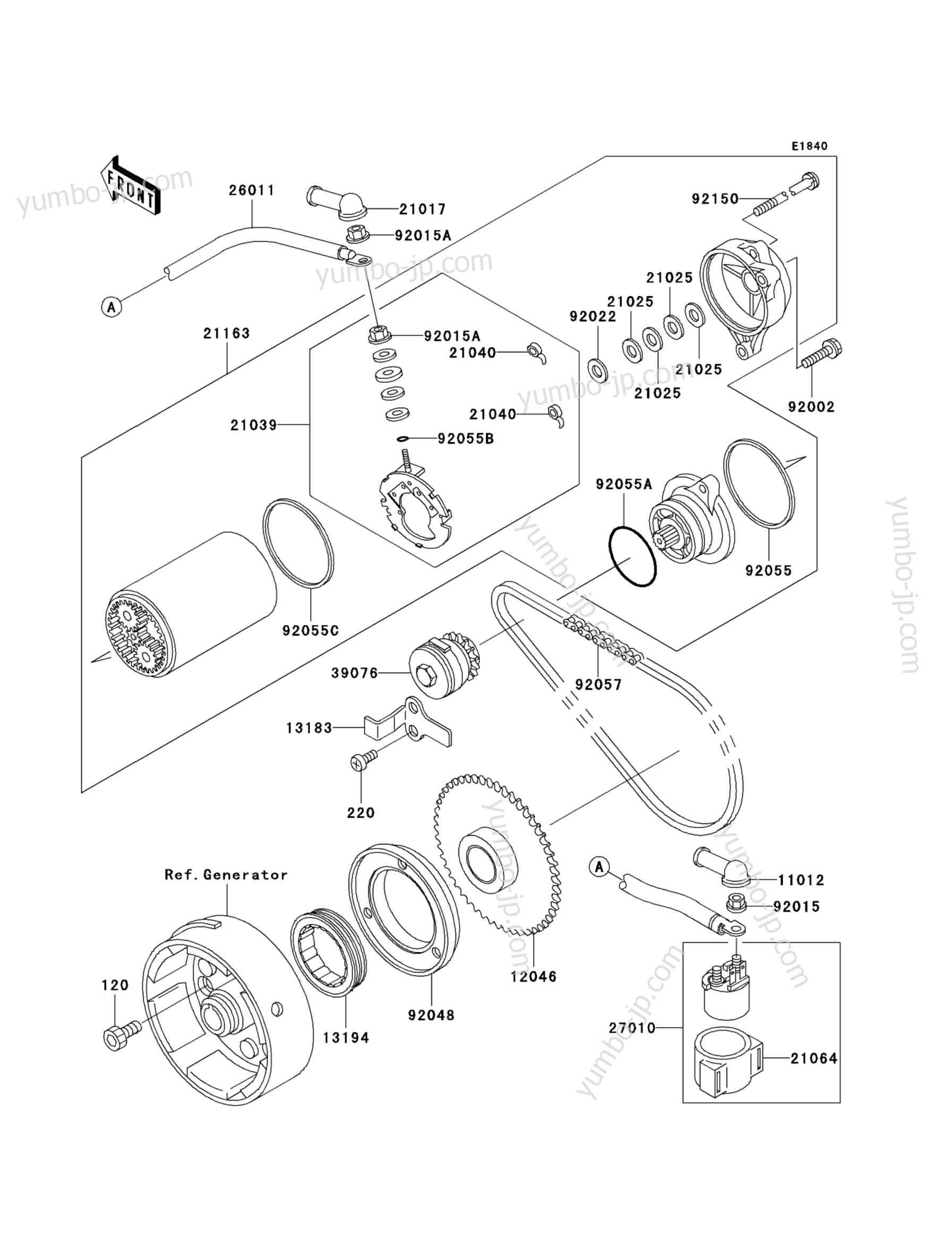 STARTER MOTOR for ATVs KAWASAKI PRAIRIE 300 4X4 (KVF300-A3) 2001 year