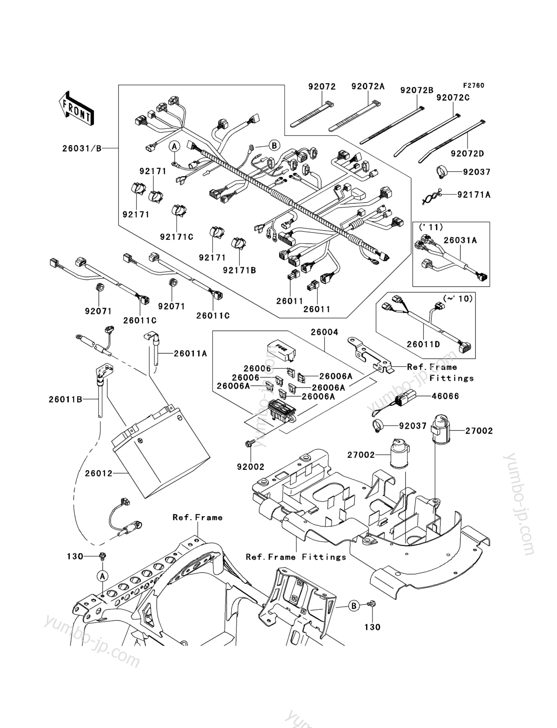 CHASSIS ELECTRICAL EQUIPMENT for ATVs KAWASAKI BRUTE FORCE 750 4X4I (KVF750DAF) 2010 year