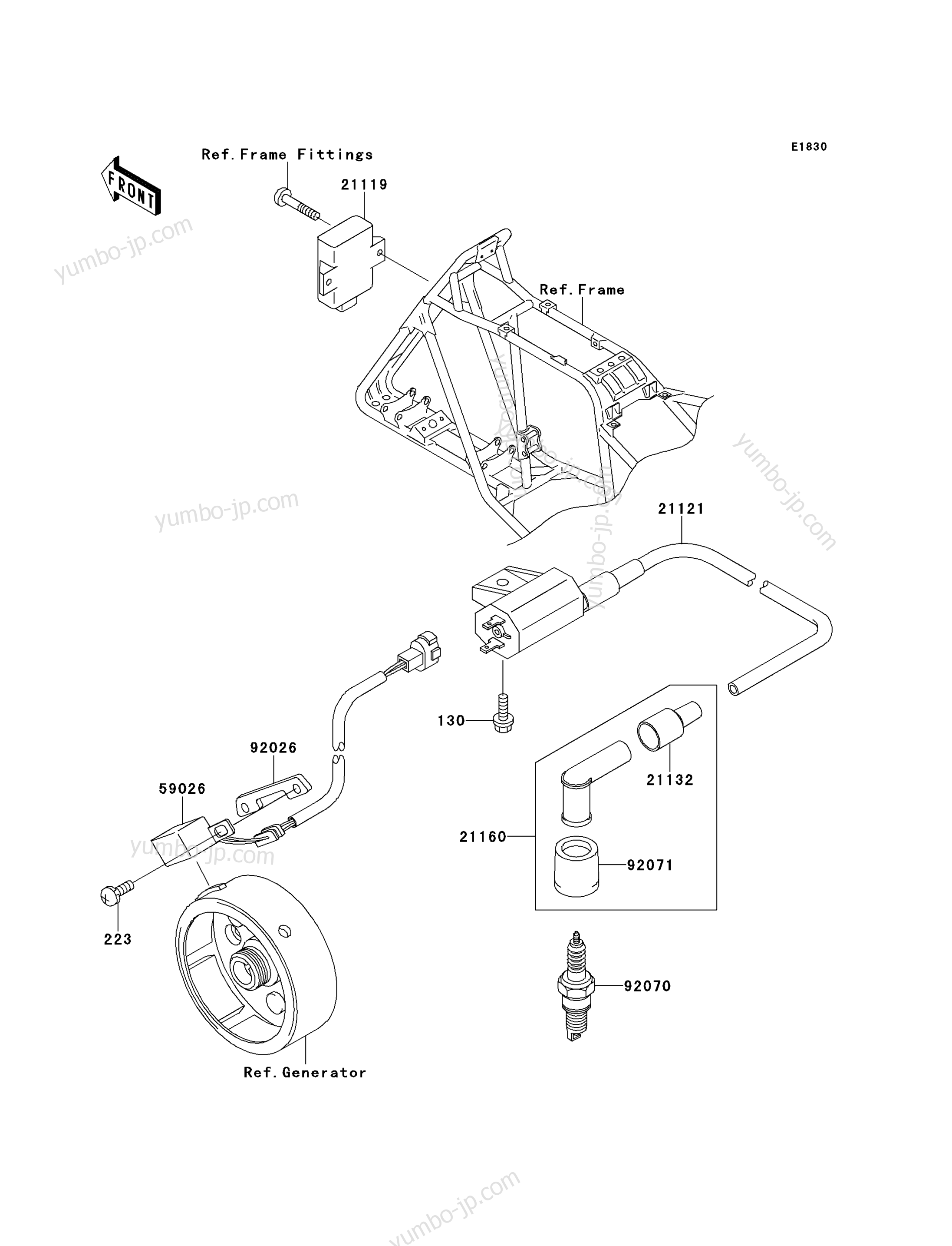 IGNITION SYSTEM for ATVs KAWASAKI BAYOU 250 (KLF250A7F) 2007 year