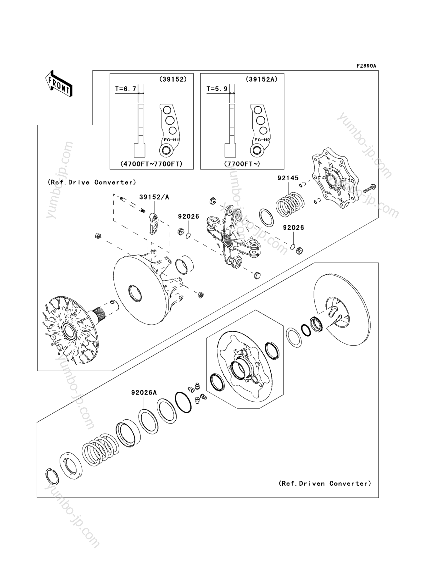 Optional Parts(Converter) для квадроциклов KAWASAKI PRAIRIE 360 4X4 (KVF360-C2) 2004 г.