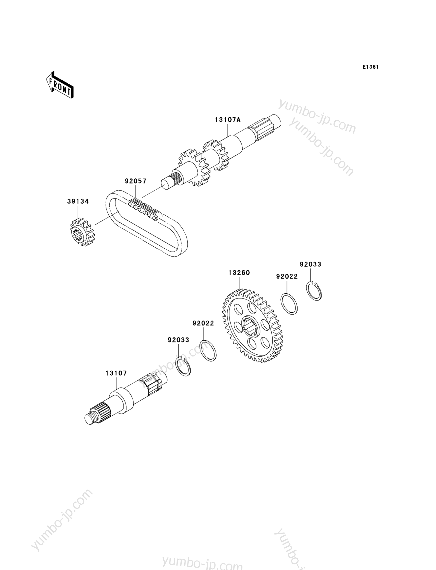 TRANSMISSION for ATVs KAWASAKI PRAIRIE 300 4X4 (KVF300-A3) 2001 year