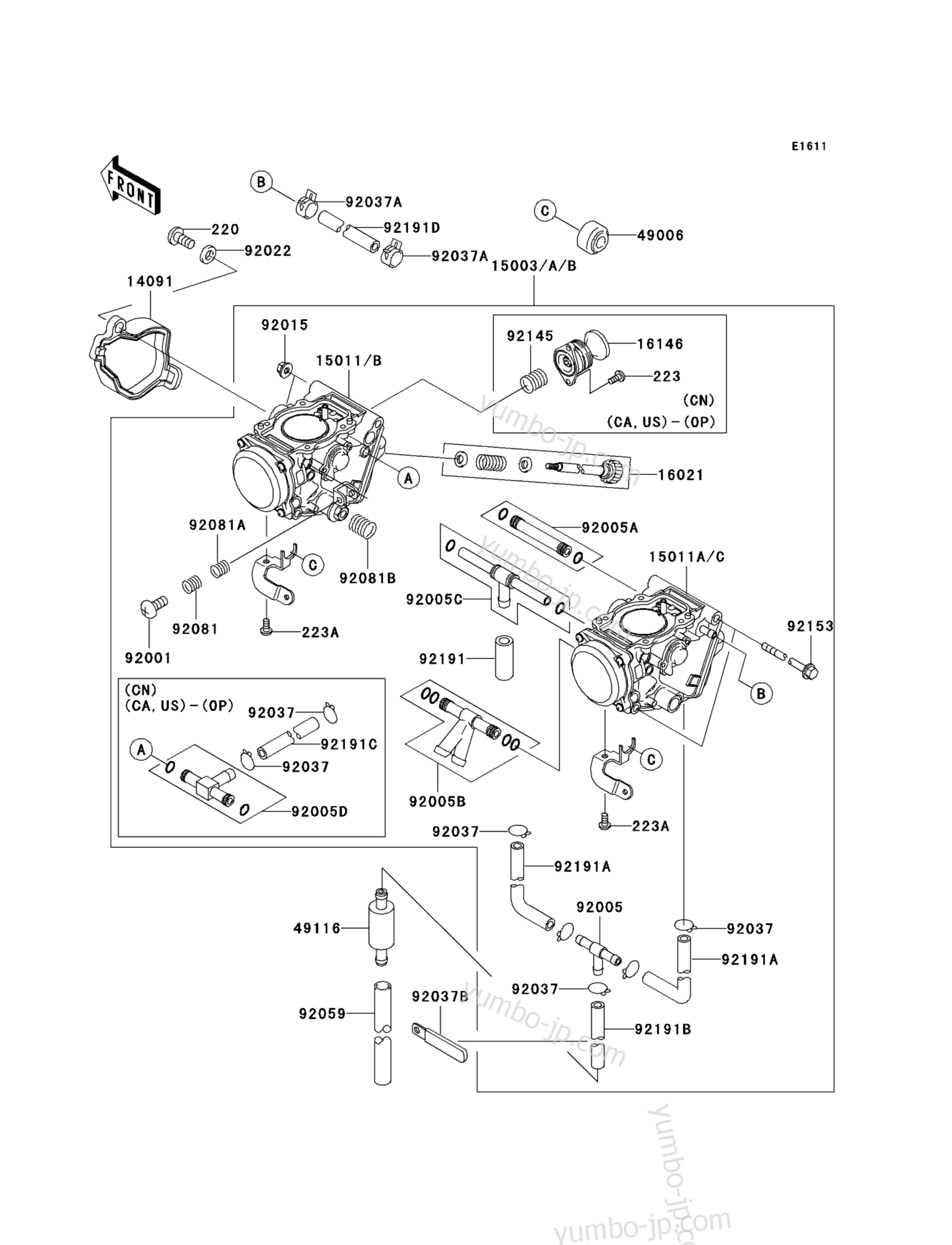 Карбюратор для квадроциклов KAWASAKI PRAIRIE 650 (KVF650-A1) 2002 г.