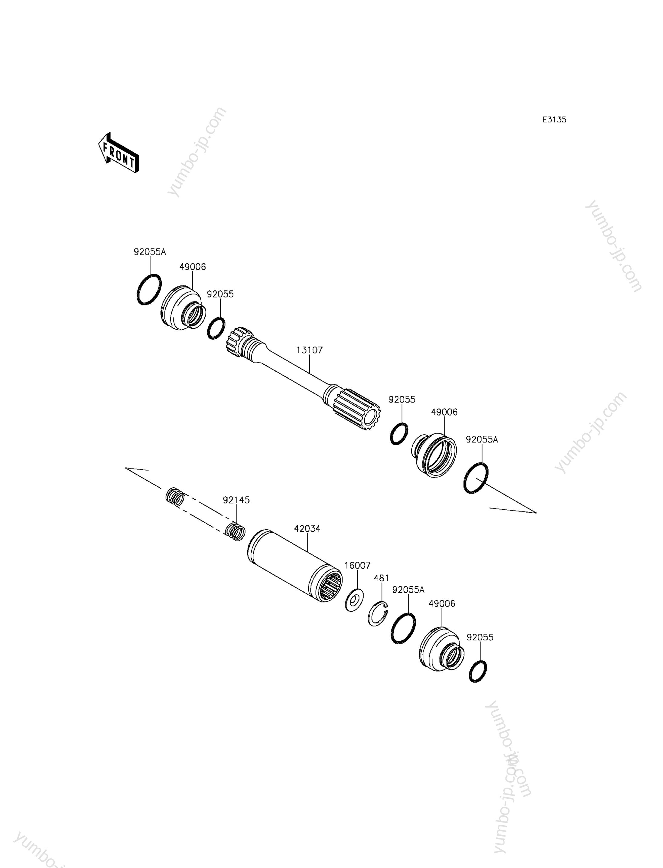 DRIVE SHAFT-PROPELLER для квадроциклов KAWASAKI BRUTE FORCE 750 4X4I EPS (KVF750GHF) 2017 г.