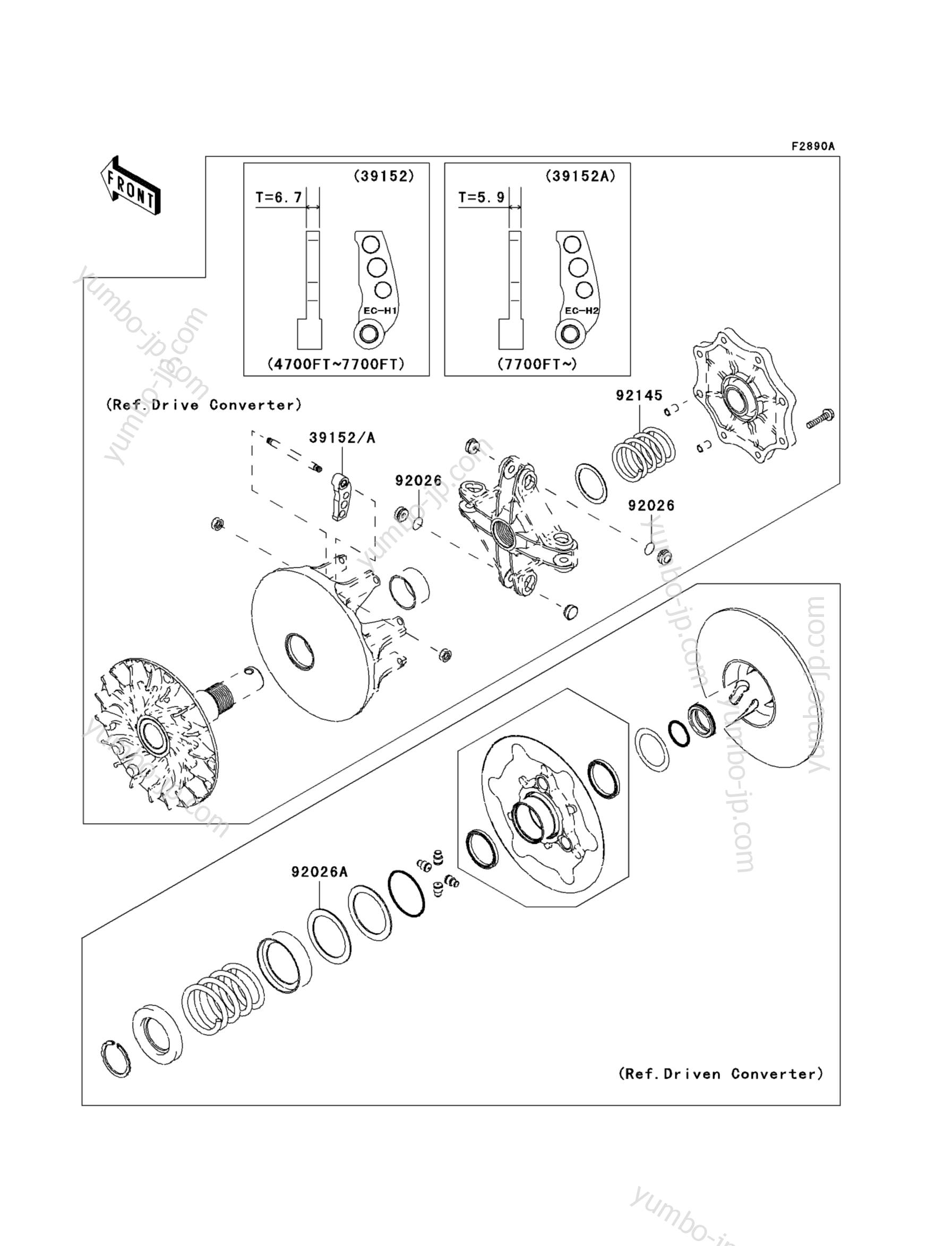 Optional Parts(Converter) for ATVs KAWASAKI PRAIRIE 360 (KVF360-B1) 2003 year