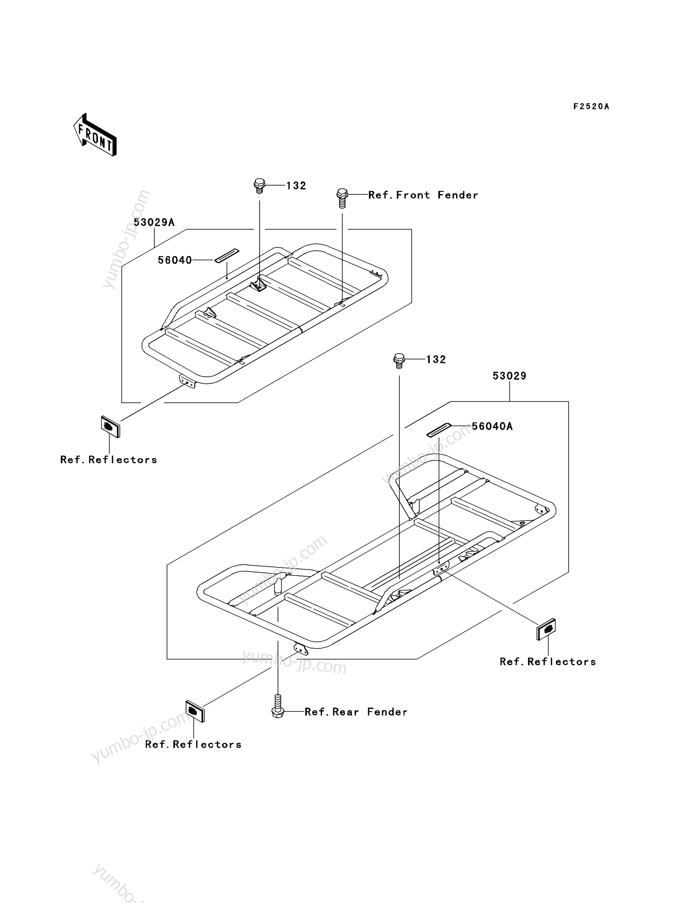 Carrier(s)(CN) for ATVs KAWASAKI BAYOU 250 (KLF250-A3) 2005 year