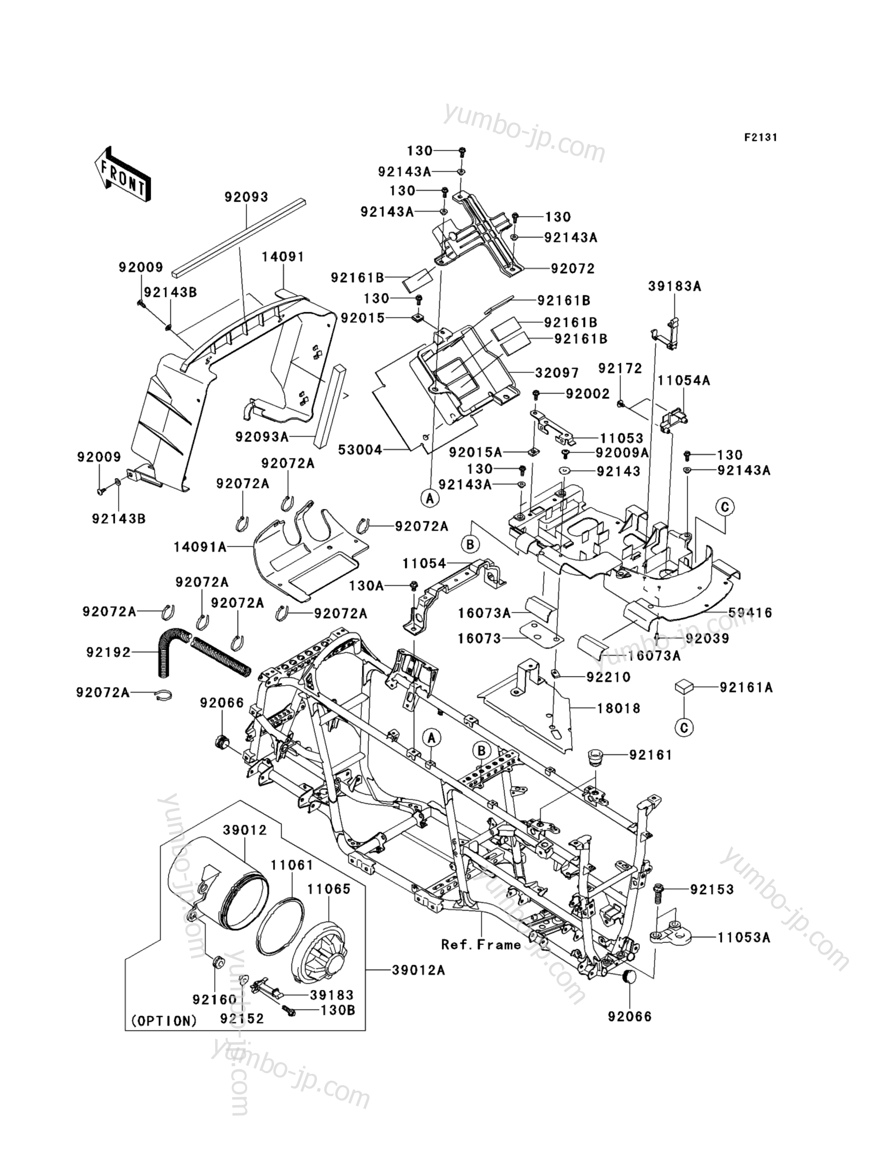 Frame Fittings for ATVs KAWASAKI BRUTE FORCE 750 4X4I (KVF750D8F) 2008 year