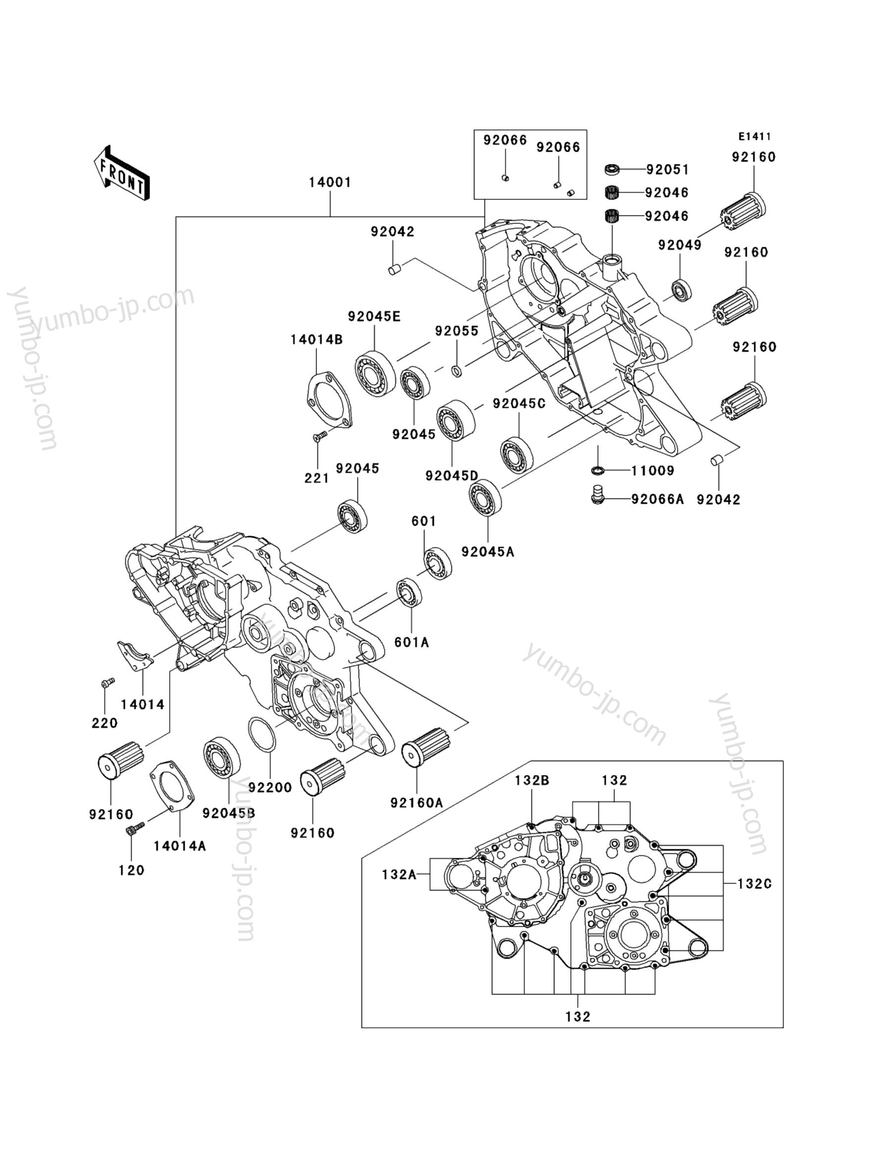 CRANKCASE for ATVs KAWASAKI PRAIRIE 300 4X4 (KVF300-A2) 2000 year