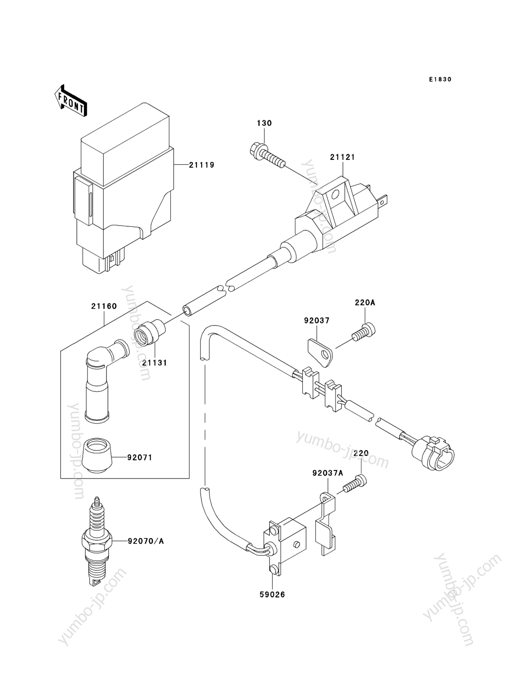 IGNITION SYSTEM for ATVs KAWASAKI PRAIRIE 300 4X4 (KVF300-A3) 2001 year