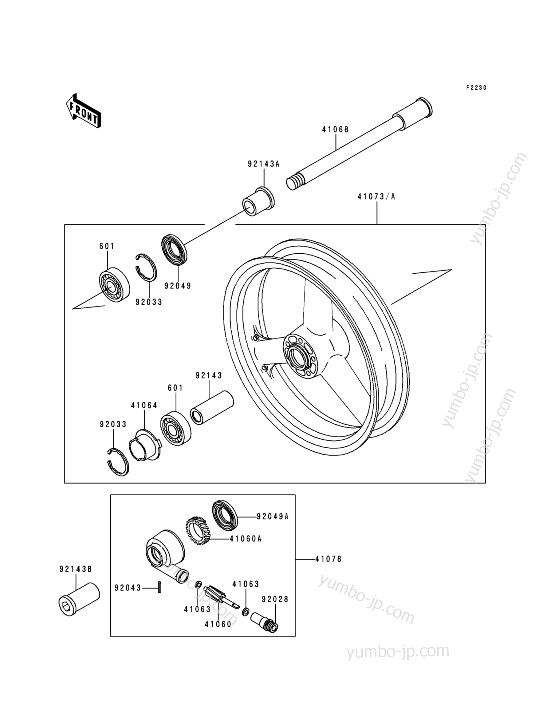 FRONT WHEEL for motorcycles KAWASAKI NINJA ZX-9R (ZX900-B4) 1997 year