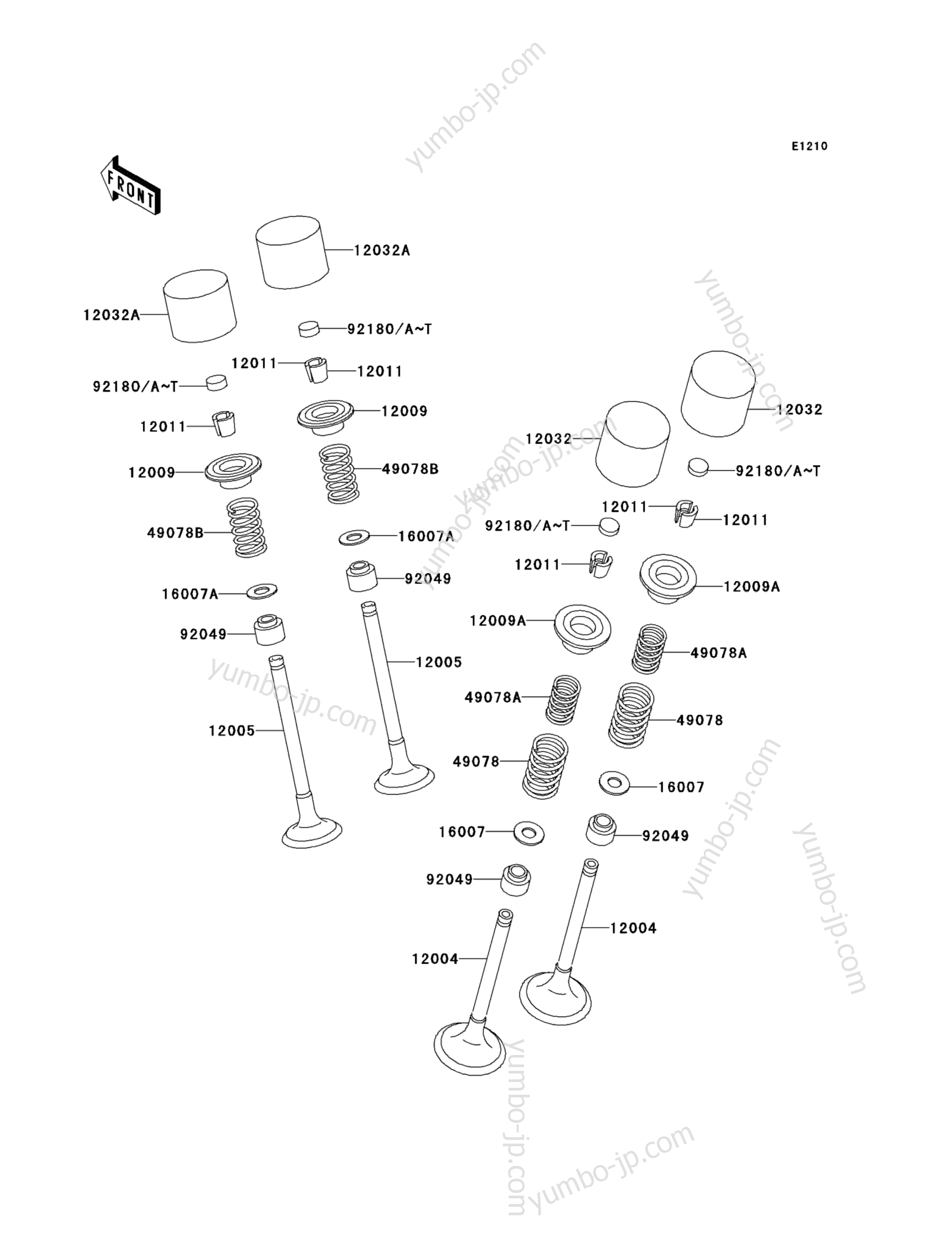 Valve(s) for motorcycles KAWASAKI ZZR600 (ZX600-J4) 2005 year