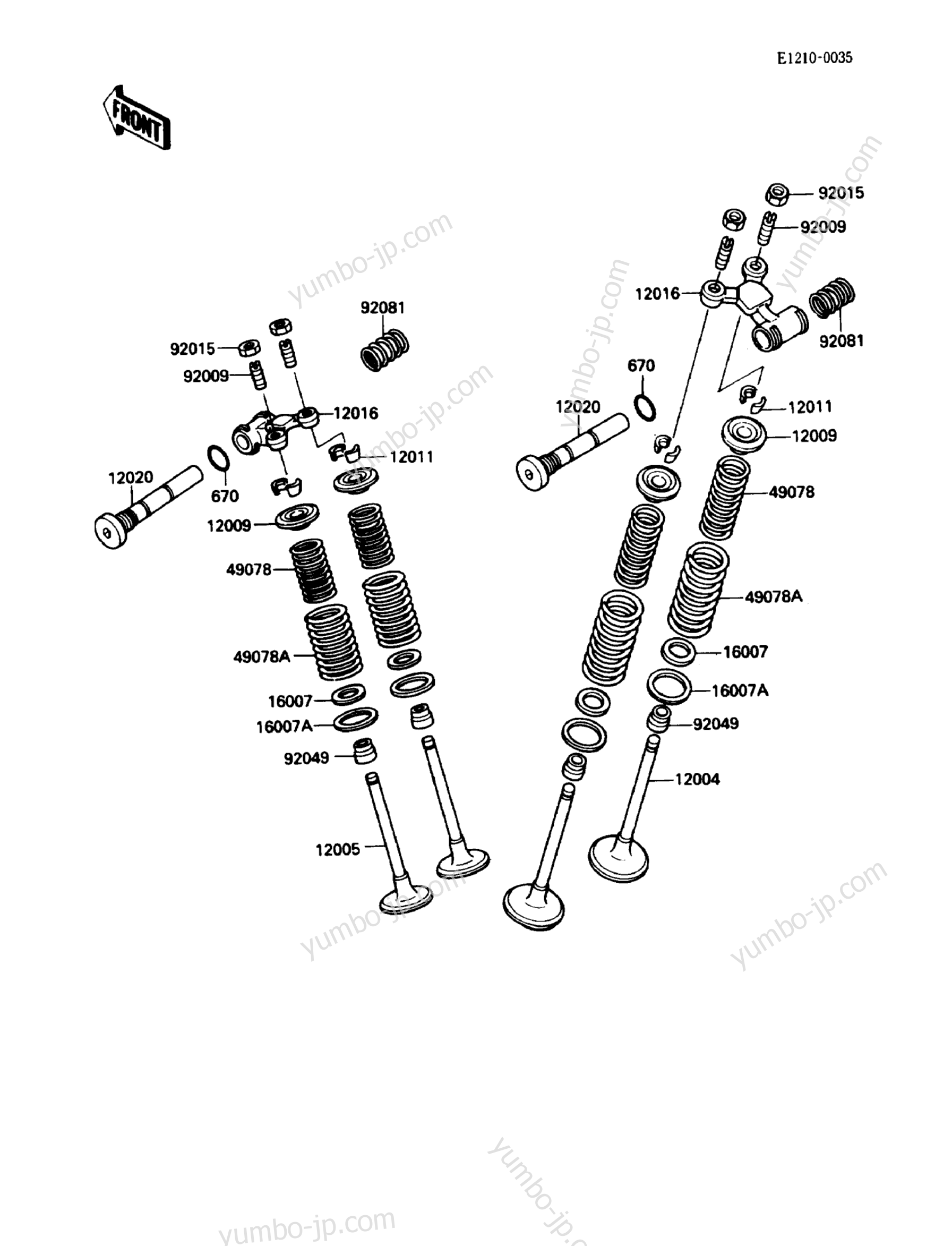 Valve(s) для мотоциклов KAWASAKI EX500 (EX500-A1) 1987 г.