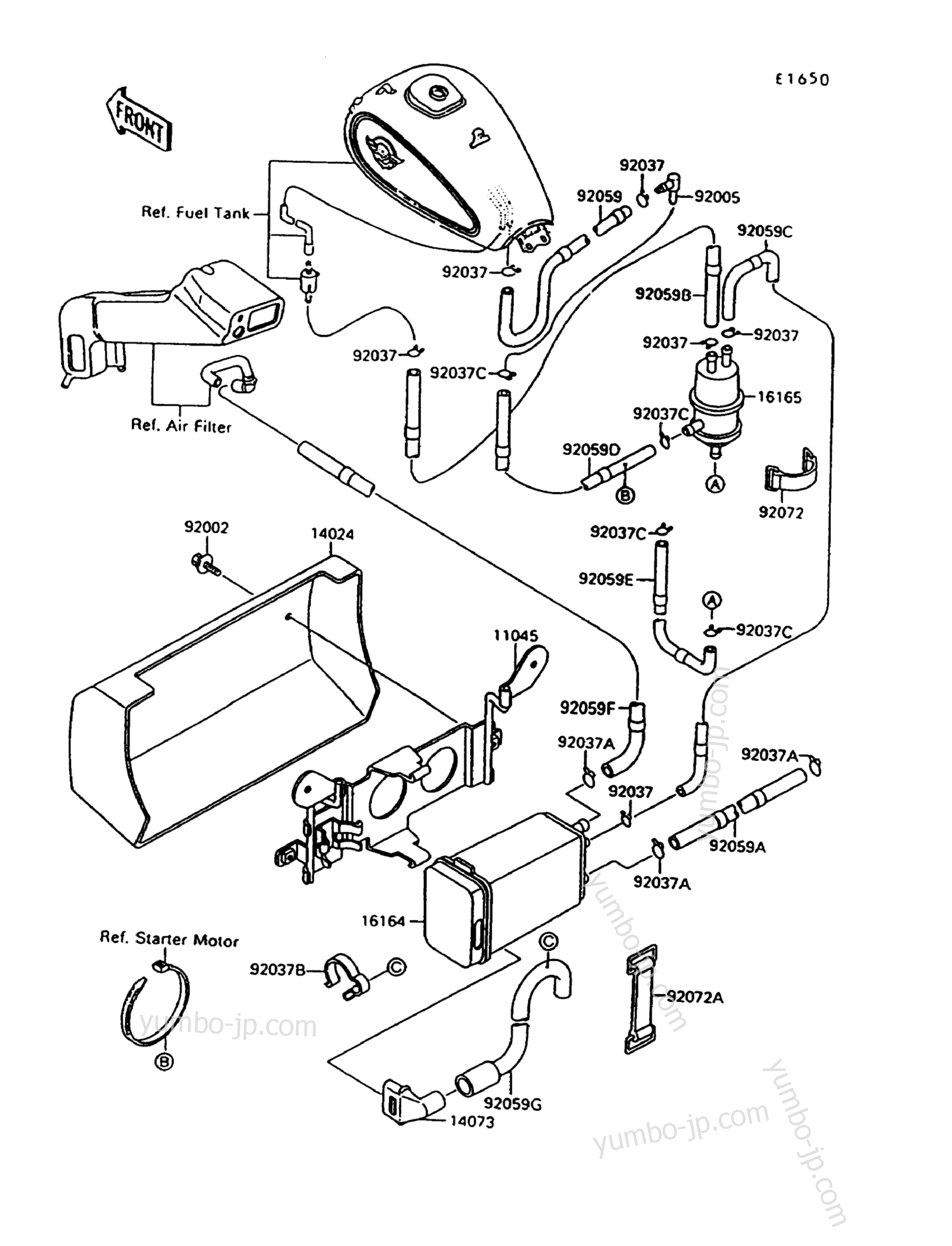 FUEL EVAPORATIVE SYSTEM for motorcycles KAWASAKI VULCAN 1500L (VN1500-C4) 1997 year