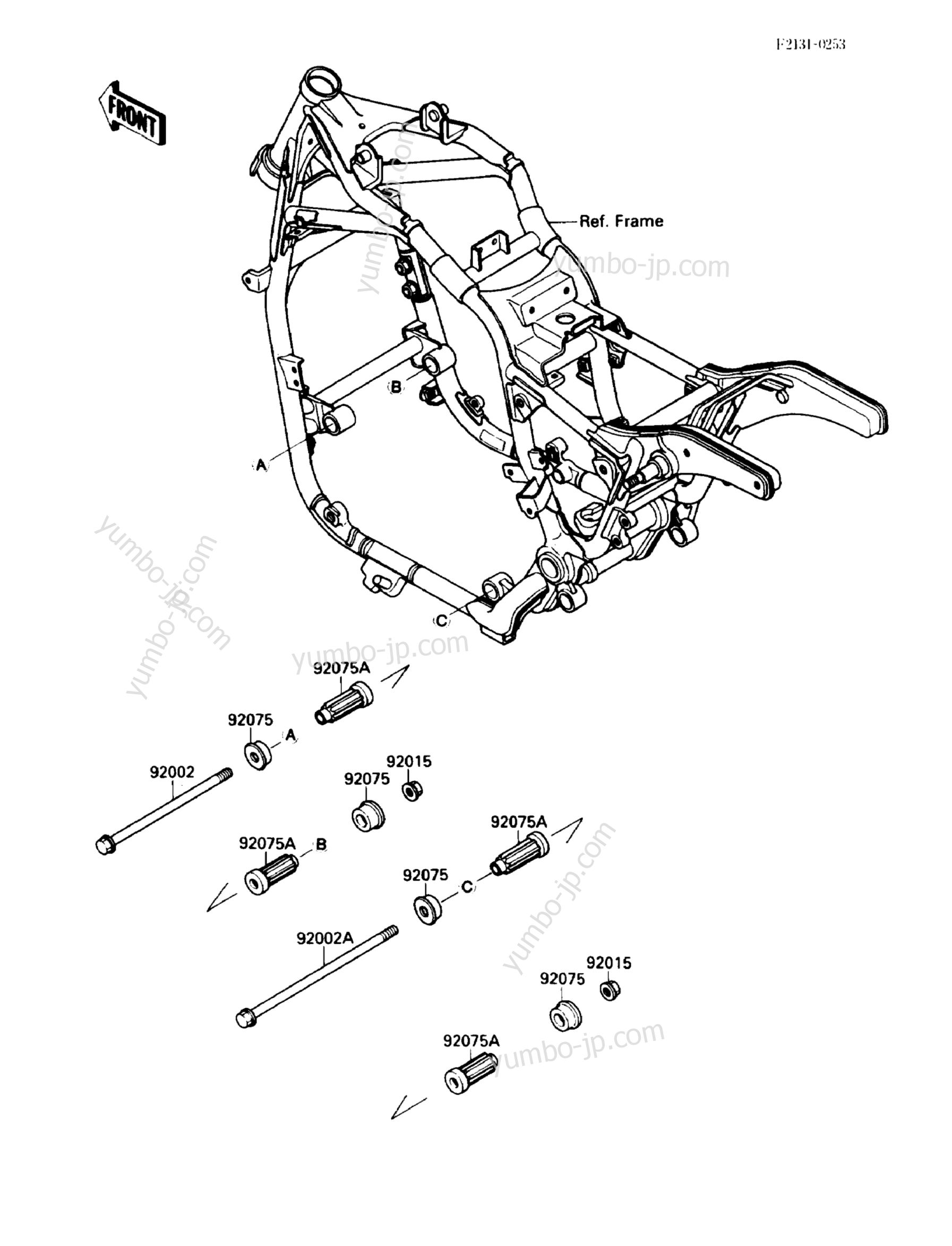 Frame Fittings для мотоциклов KAWASAKI VN-15SE (VN1500-B3) 1989 г.