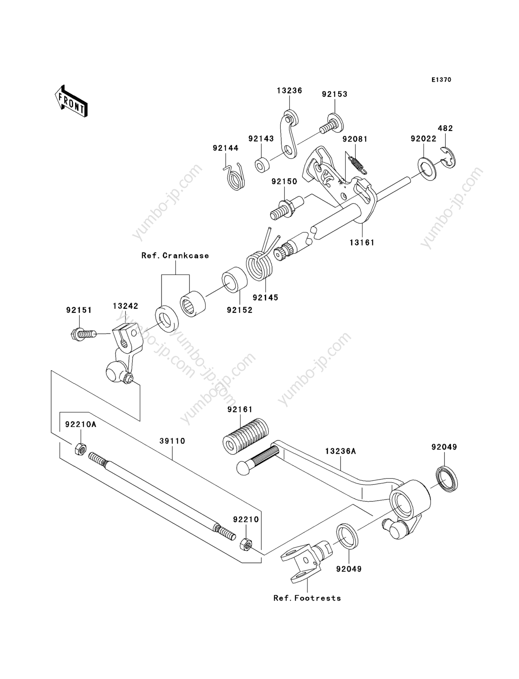 GEAR CHANGE MECHANISM для мотоциклов KAWASAKI Z750S (ZR750K6F) 2006 г.