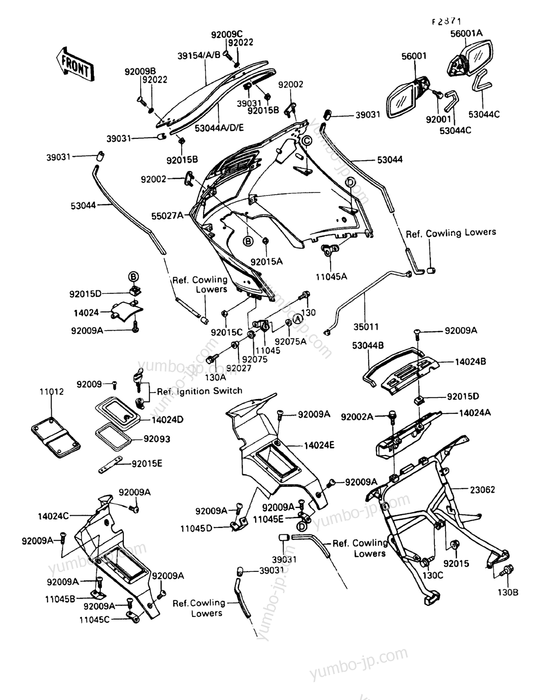 COWLING для мотоциклов KAWASAKI CONCOURS (ZG1000-A6) 1991 г.