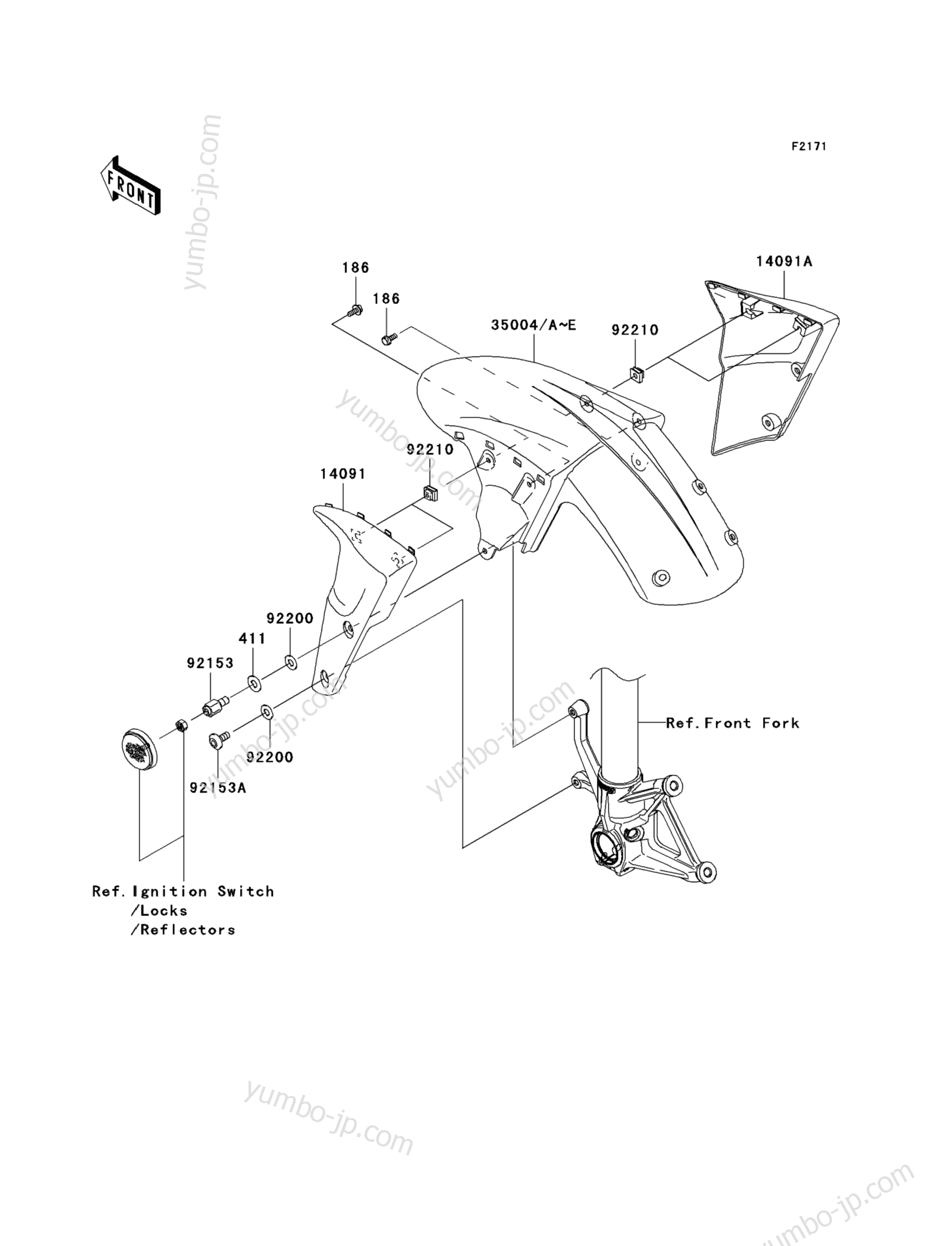 Front Fender(s) for motorcycles KAWASAKI NINJA ZX-6R (ZX600P8FA) 2008 year