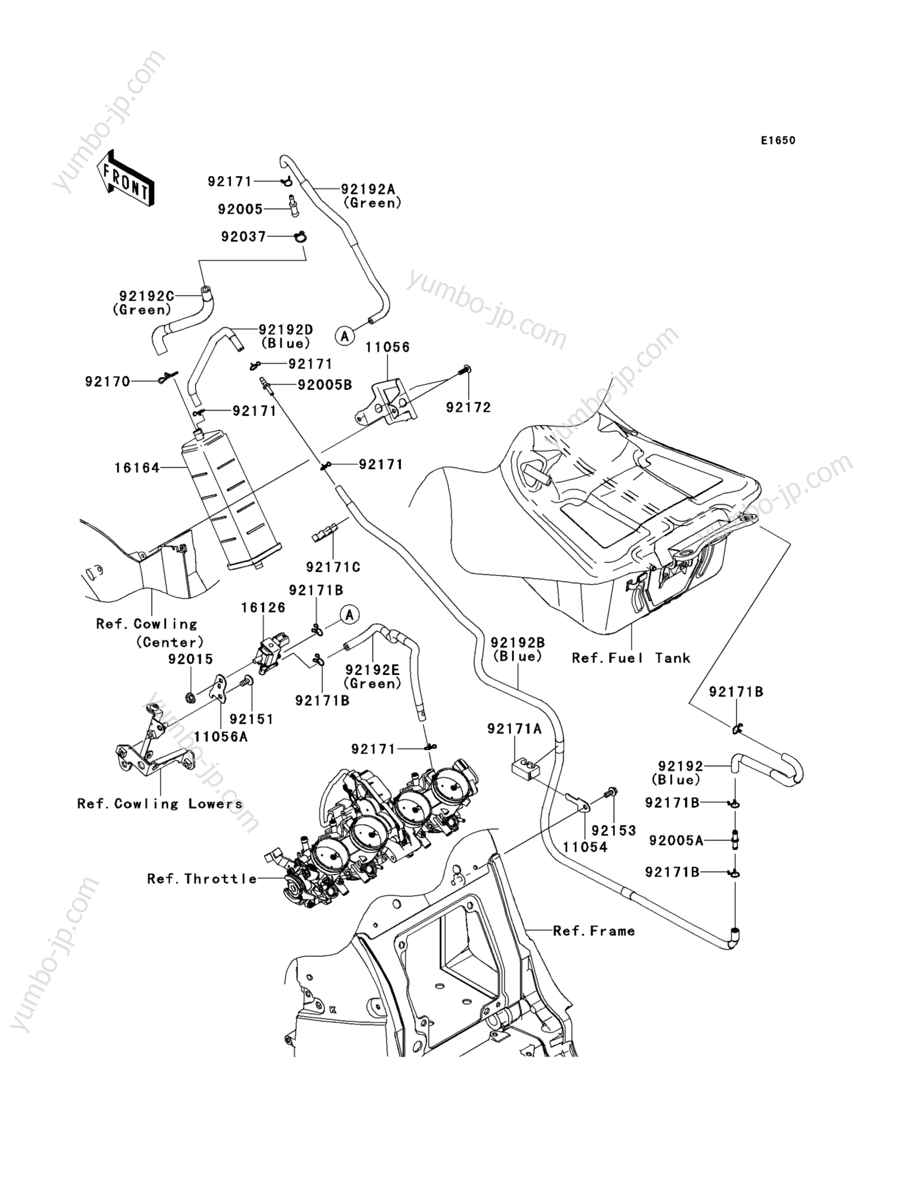 Fuel Evaporative System (CA) для мотоциклов KAWASAKI NINJA ZX-14R (ZX1400EDFA) 2013 г.