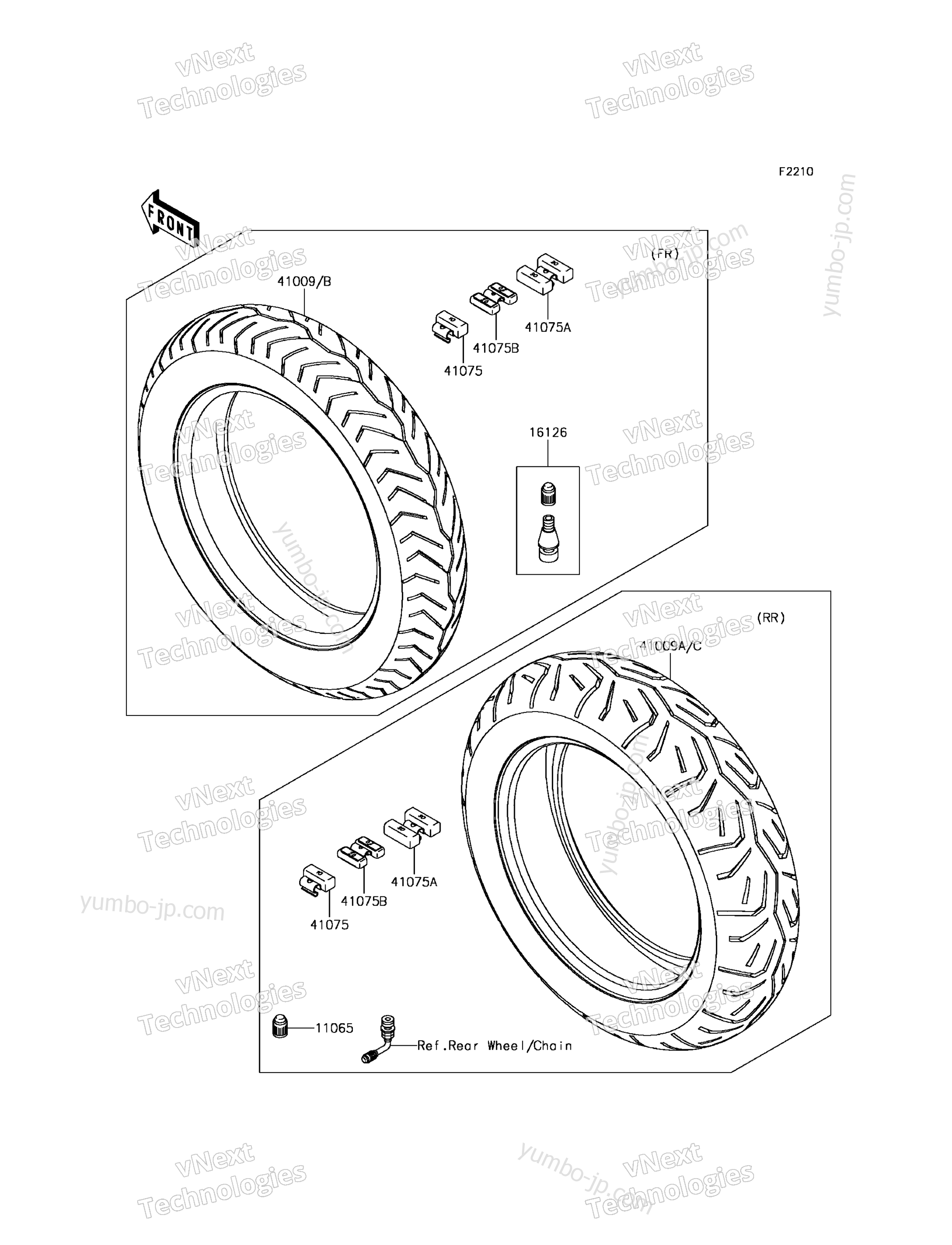 Tires for motorcycles KAWASAKI VULCAN 1700 VOYAGER ABS (VN1700BEF) 2014 year