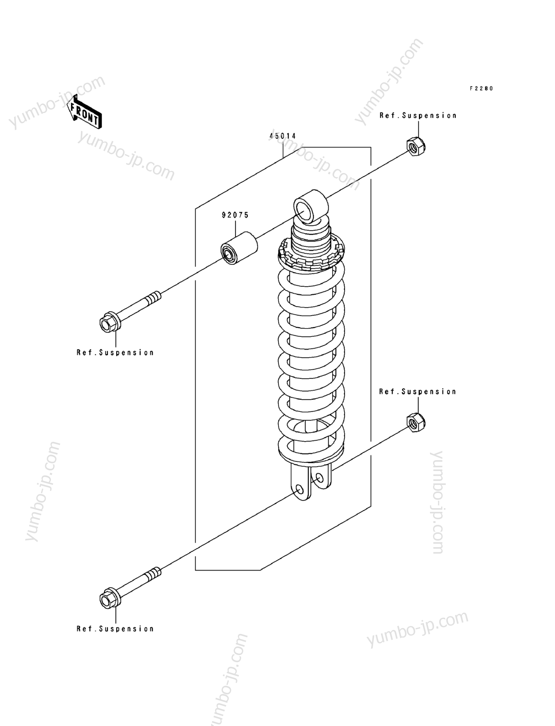 SHOCK ABSORBER for motorcycles KAWASAKI EX500 (EX500-A6) 1992 year