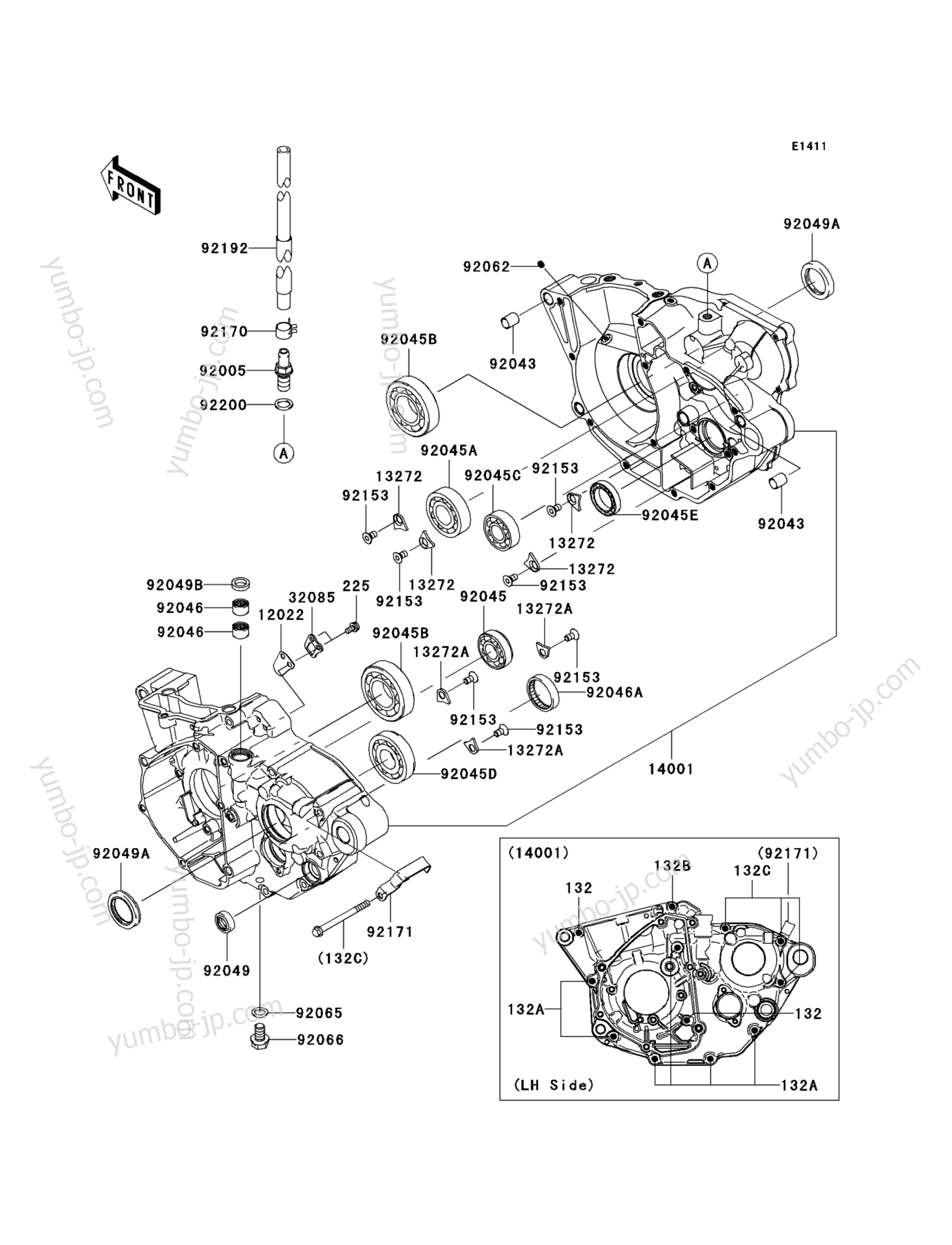 CRANKCASE for motorcycles KAWASAKI KX250F (KX250YBF) 2011 year