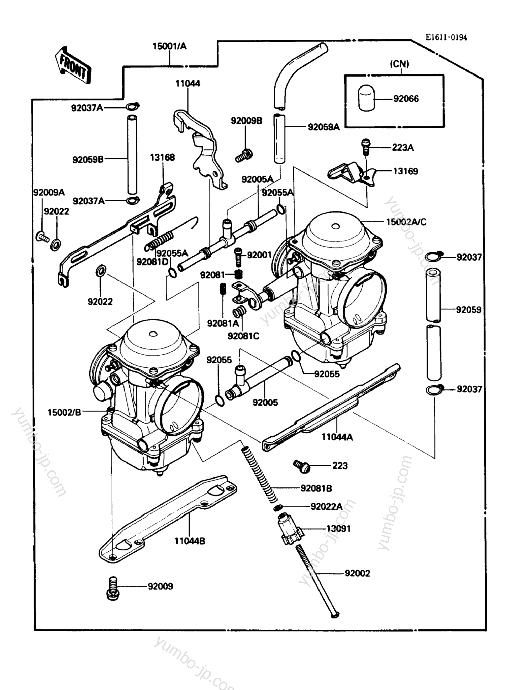 CARBURETOR for motorcycles KAWASAKI 454LTD (EN450-A1) 1985 year