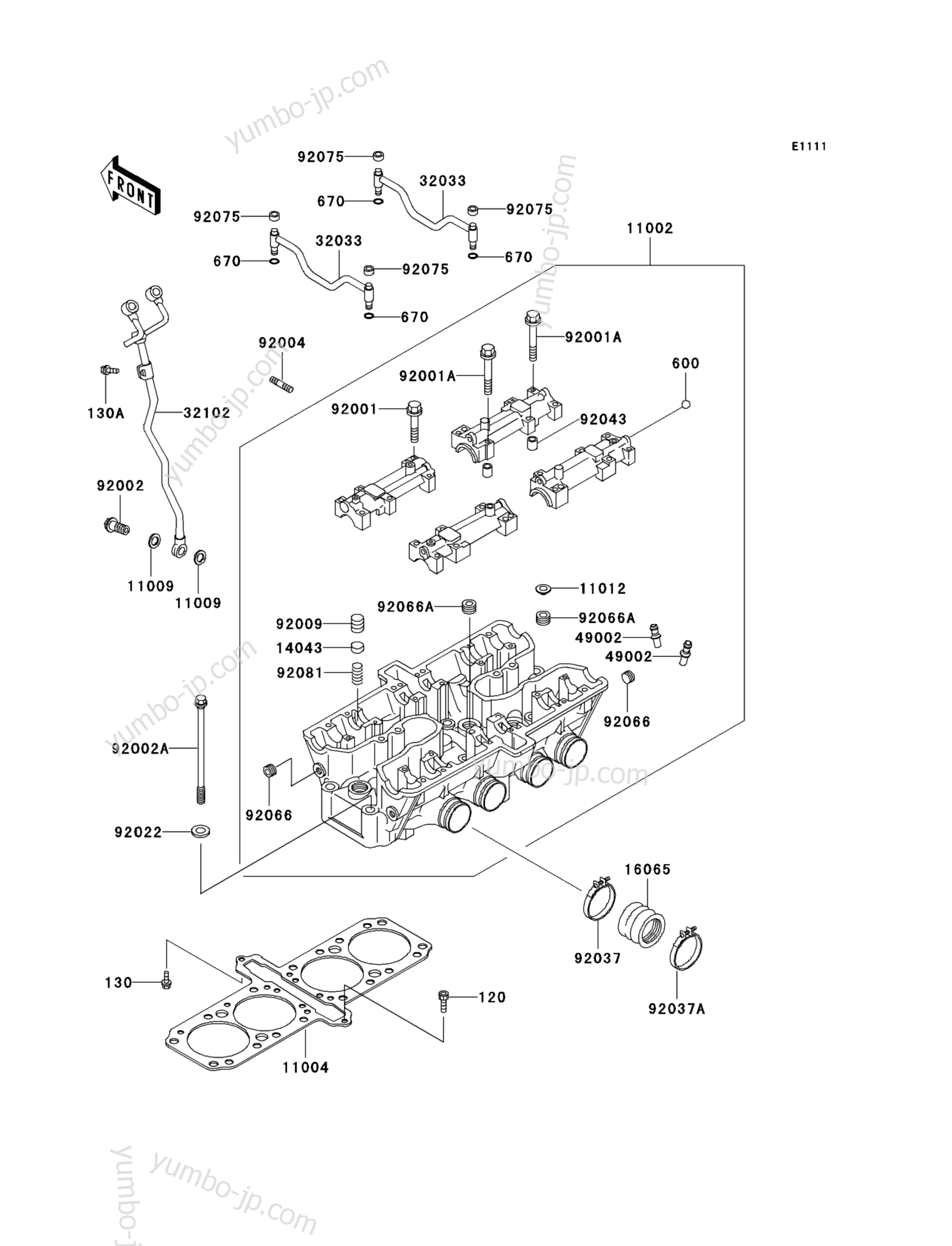 CYLINDER HEAD for motorcycles KAWASAKI VOYAGER XII (ZG1200-B15) 2001 year