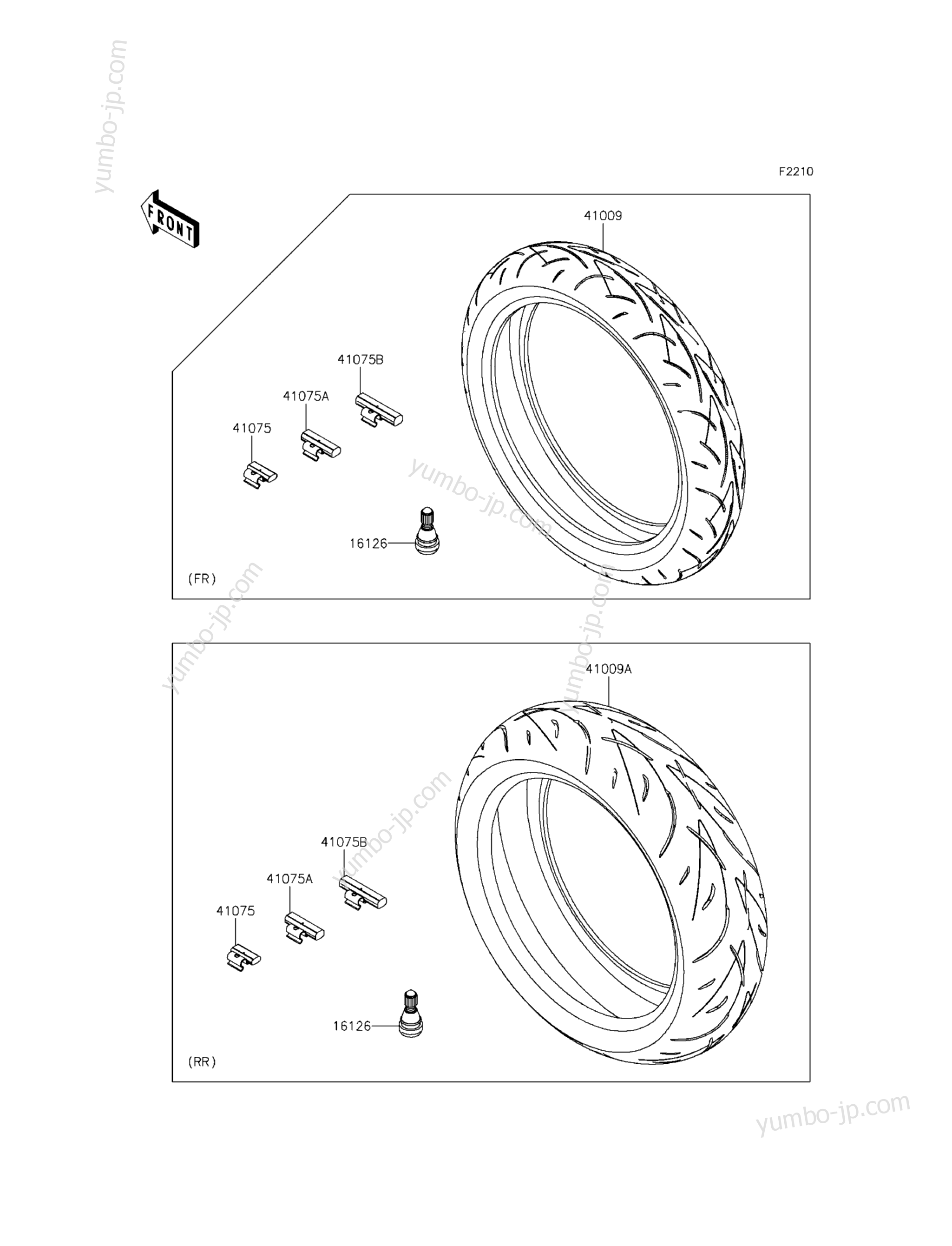 Tires для мотоциклов KAWASAKI Z800 ABS (ZR800BGF) 2016 г.