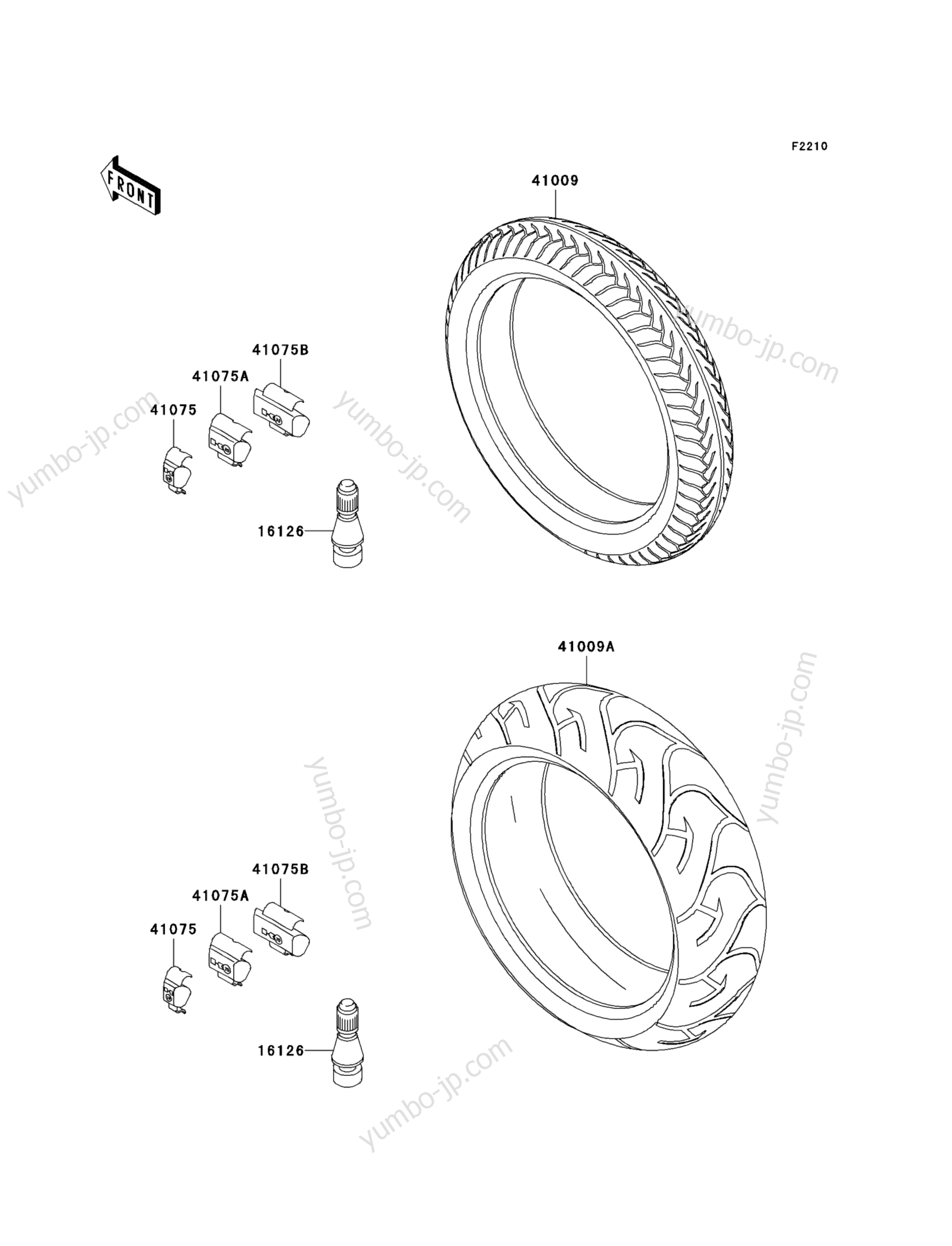 Tires for motorcycles KAWASAKI NINJA ZX-9R (ZX900-F1) 2002 year