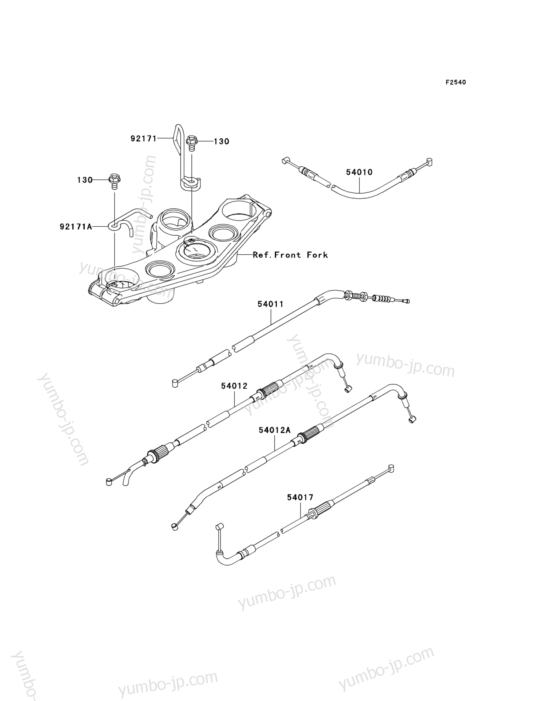 CABLES для мотоциклов KAWASAKI Z750S (ZR750-K1) 2005 г.