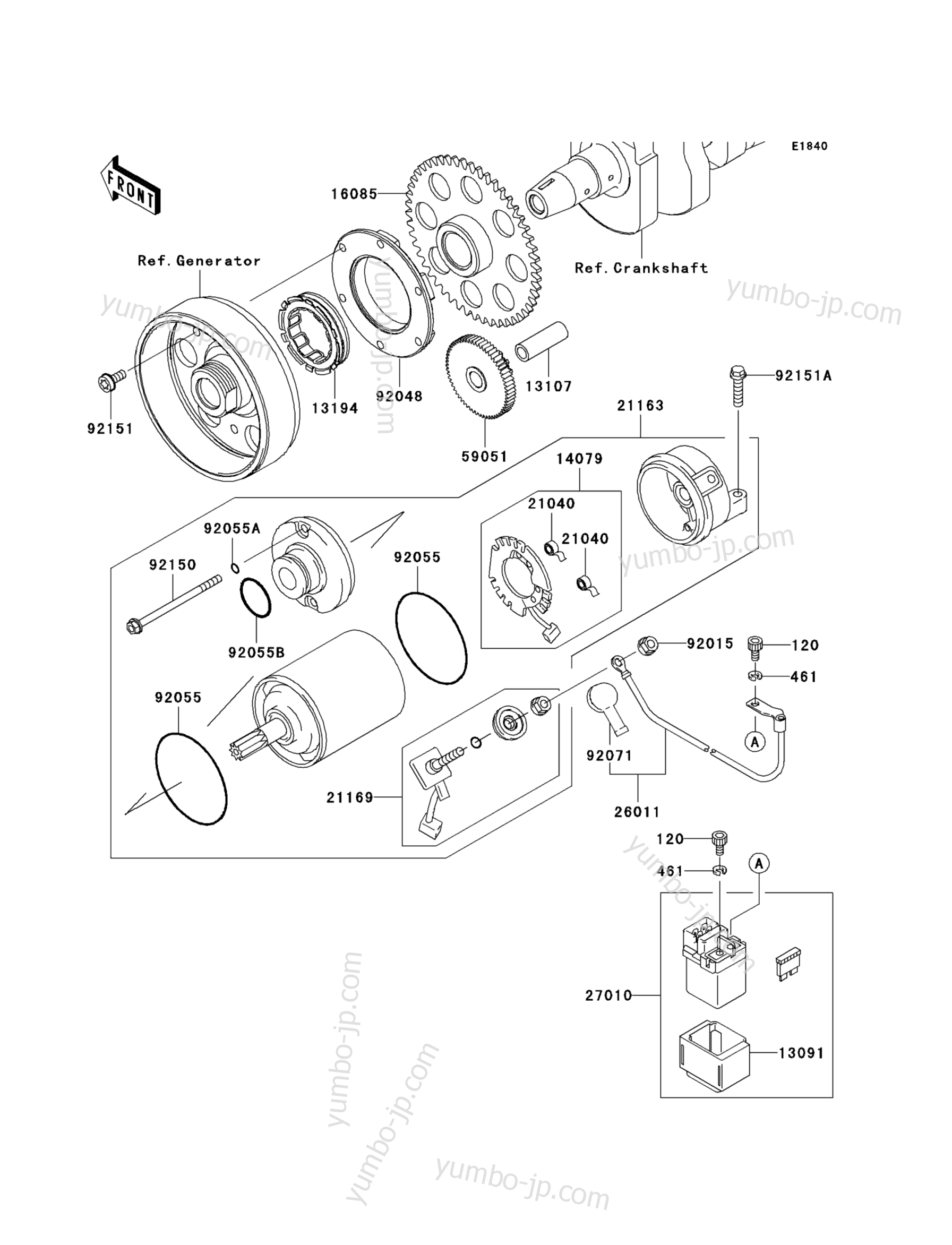 STARTER MOTOR for motorcycles KAWASAKI Z750S (ZR750-K1) 2005 year