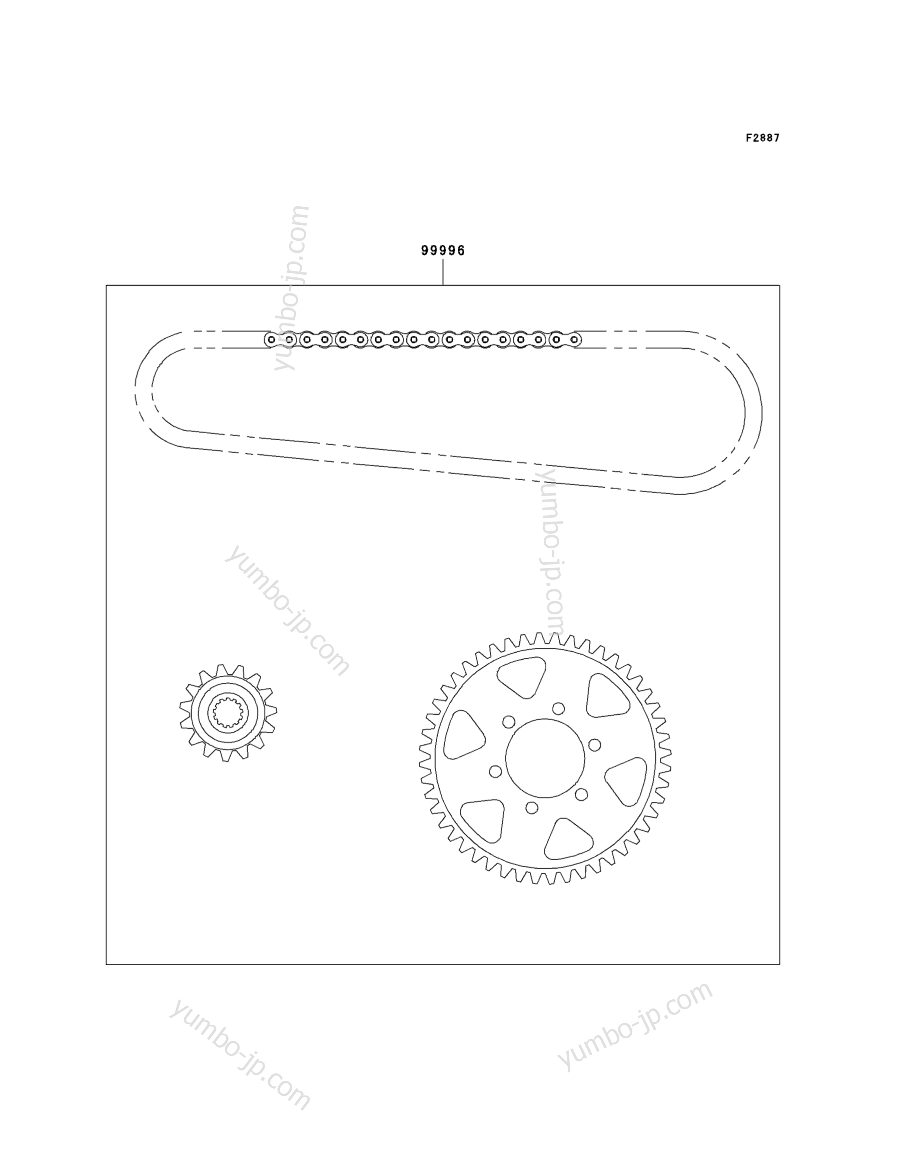 Chain Kit для мотоциклов KAWASAKI NINJA ZX-7R (ZX750-P1) 1996 г.