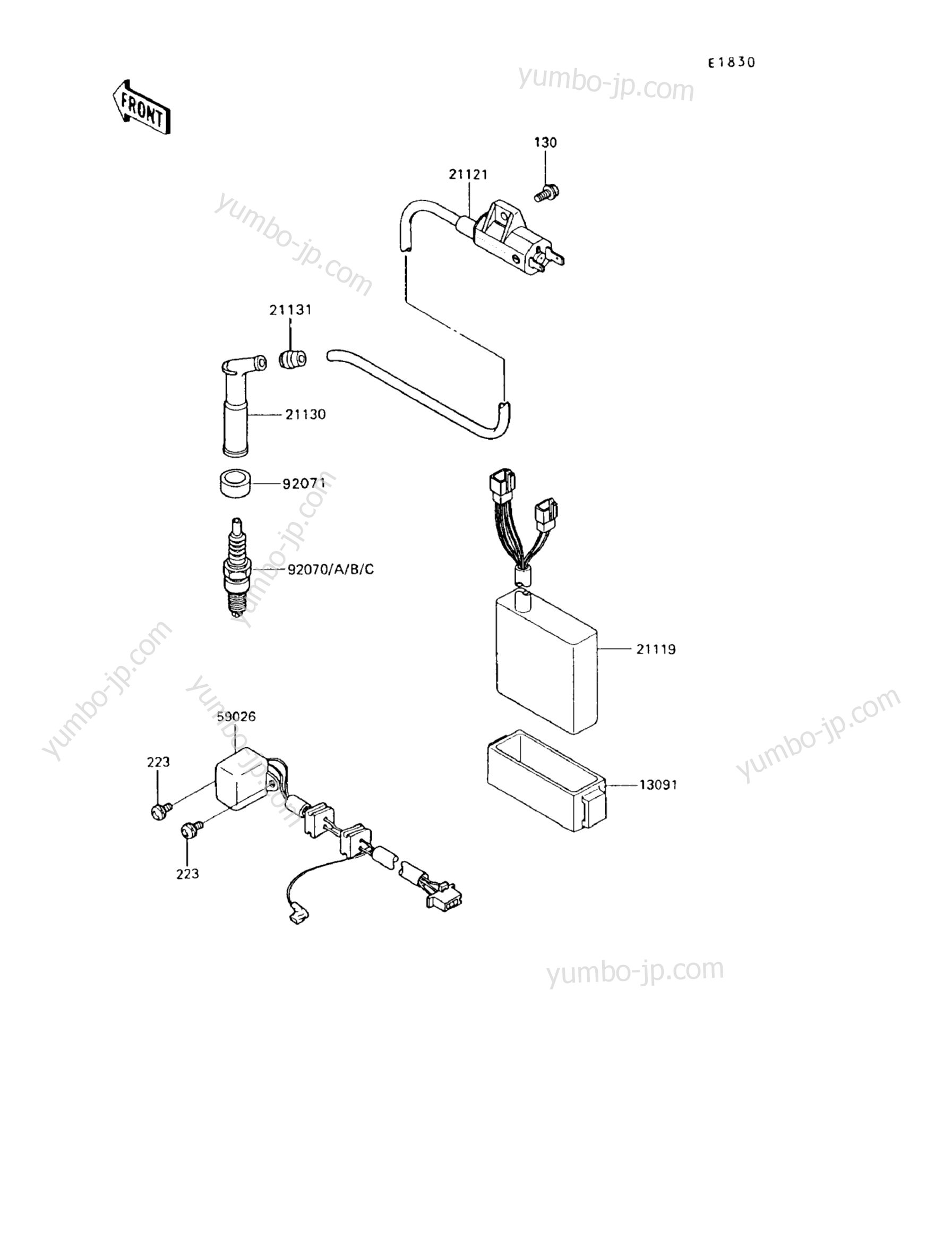 IGNITION SYSTEM для мотоциклов KAWASAKI KLR650 (KL650-A9) 1995 г.