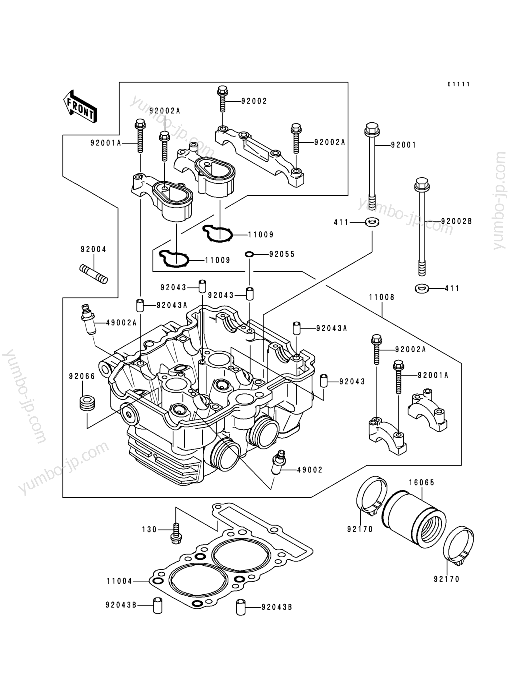 CYLINDER HEAD for motorcycles KAWASAKI NINJA 250R (EX250-F11) 1997 year