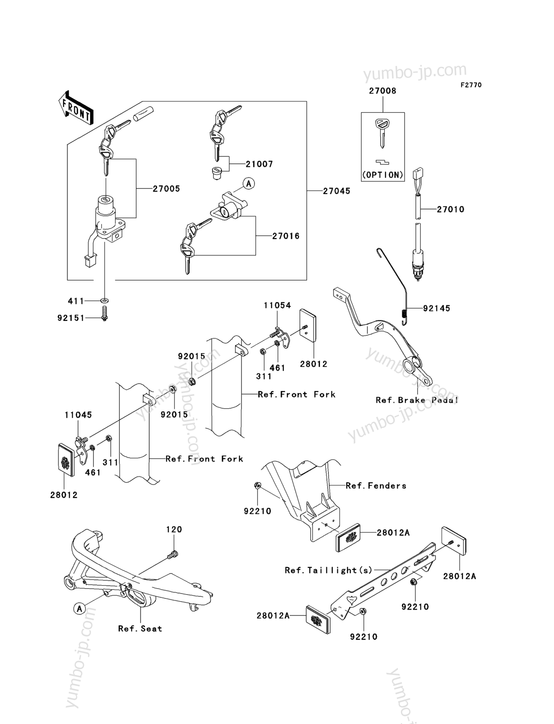 IGNITION SWITCH for motorcycles KAWASAKI KLR650 (KL650EAF) 2010 year