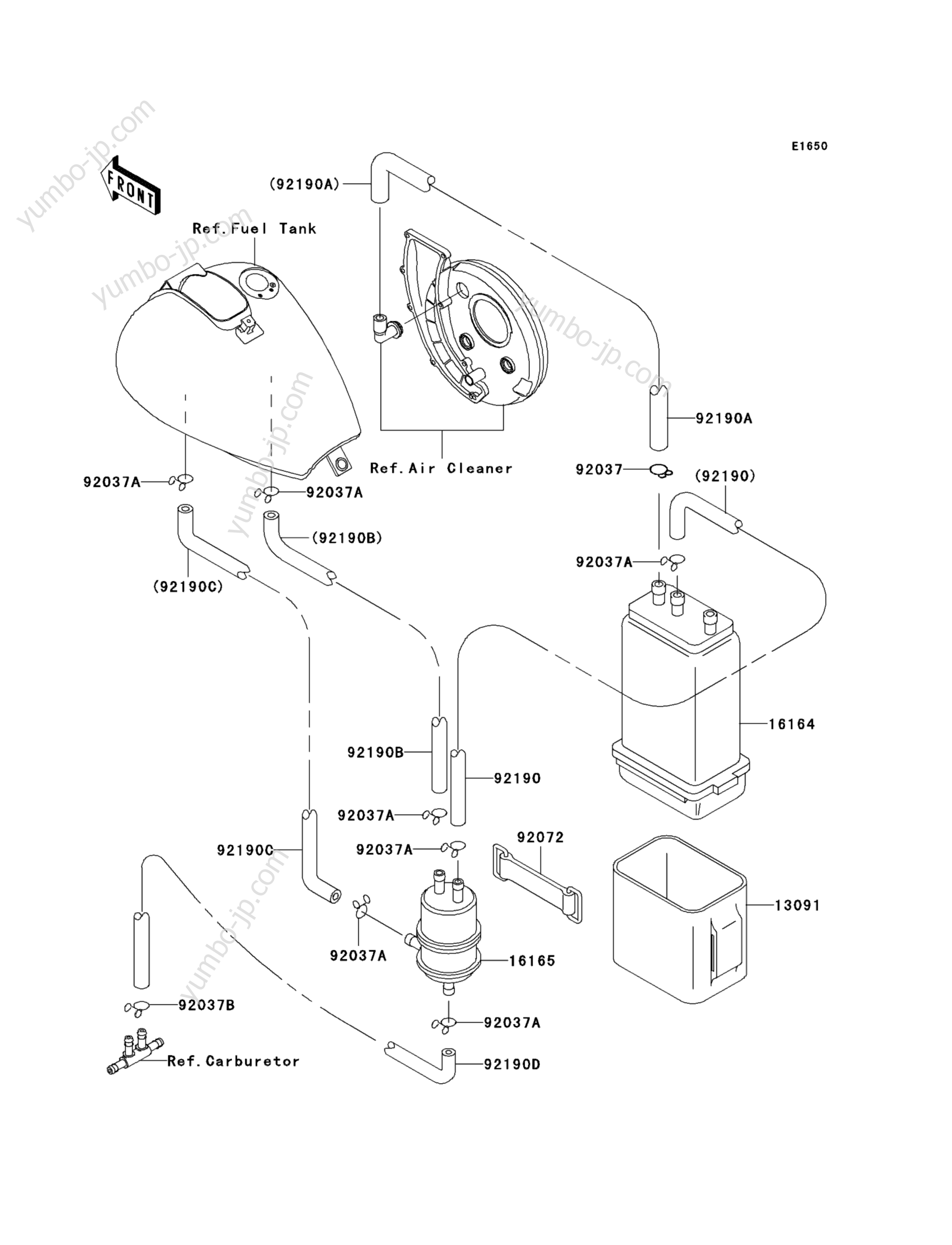 Fuel Evaporative System(CA) for motorcycles KAWASAKI VULCAN 800 CLASSIC (VN800-B10) 2005 year