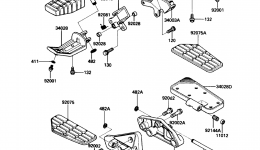 Footrest for мотоцикла KAWASAKI VOYAGER XII (ZG1200-B4)1990 year 