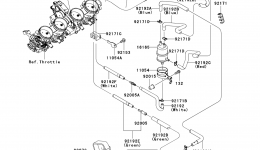 Fuel Evaporative System (CA) for мотоцикла KAWASAKI NINJA ZX-14 (ZX1400CBF)2011 year 