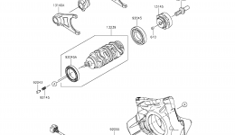 Gear Change Drum/Shift Fork(s) для мотоцикла KAWASAKI NINJA ZX-10R ABS (ZX1000KFF)2015 г. 