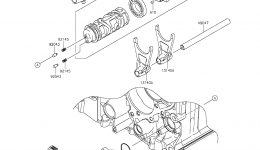 Gear Change Drum/Shift Fork(s) for мотоцикла KAWASAKI NINJA ZX-14R ABS (ZX1400FFFB)2015 year 