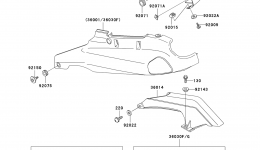 Side Covers/Chain Cover(ZX1100-D1) for мотоцикла KAWASAKI NINJA ZX-11 (ZX1100-D1)1993 year 