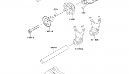 Gear Change Drum/Shift Fork(s) для мотоцикла KAWASAKI KLX250S (KLX250TEF)2014 г. 