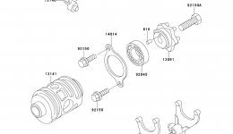 Gear Change Drum/Shift Fork(s) для мотоцикла KAWASAKI KDX200R (KDX220-A7)2000 г. 