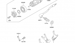 Gear Change Drum/Shift Fork(s) for мотоцикла KAWASAKI VULCAN 800 (VN800-A11)2005 year 