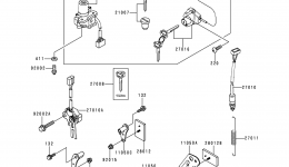 Ignition Switch/Locks/Reflectors for мотоцикла KAWASAKI NINJA ZX-6R (ZX600-G1)1998 year 
