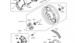 Rear Wheel/Chain/Coupling for мотоцикла KAWASAKI VULCAN 500 (EN500-A3)1992 year 