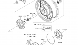 Rear Wheel/Chain(CAF&sim;CDF) для мотоцикла KAWASAKI CONCOURS 14 ABS (ZG1400CAF)2010 г. 