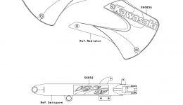 Decals(A1) для мотоцикла KAWASAKI KX85 (KX85-A1)2001 г. 