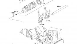 Gear Change Drum/Shift Fork(s) for мотоцикла KAWASAKI CONCOURS 14 (ZG1400DAF)2010 year 